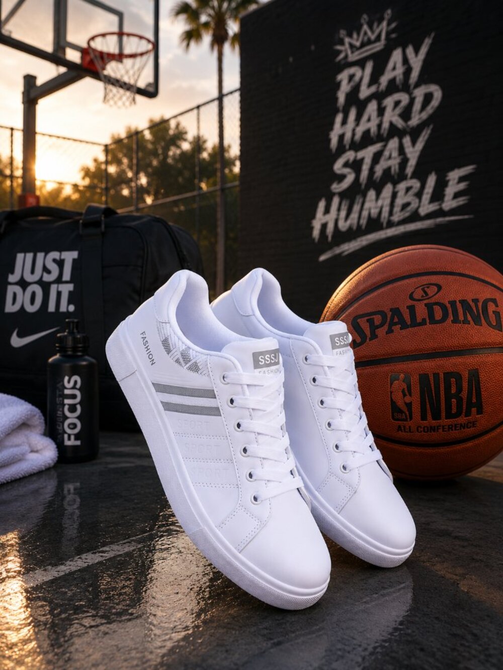 Men's White Casual Fashion Sneakers